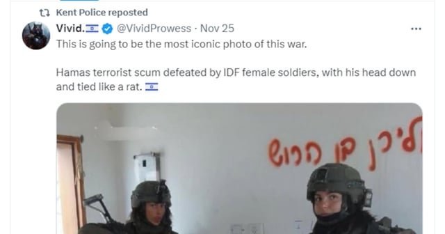 Kent police repost disturbing photo on official X account