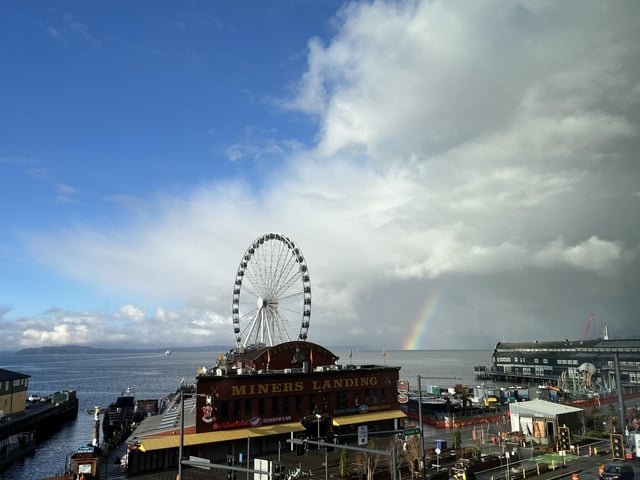 Rainbow over Elliott Bay.