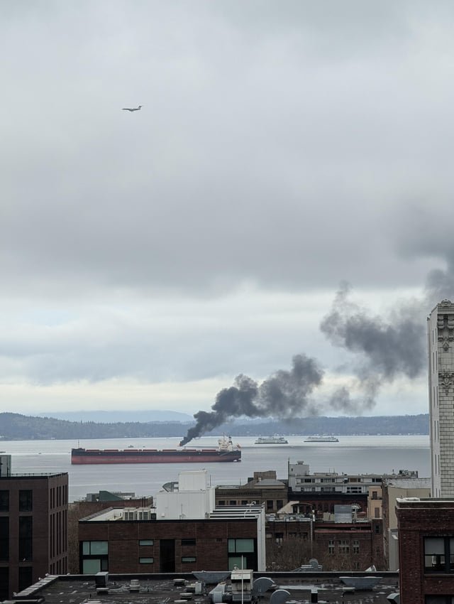 A boat fire in the sound?