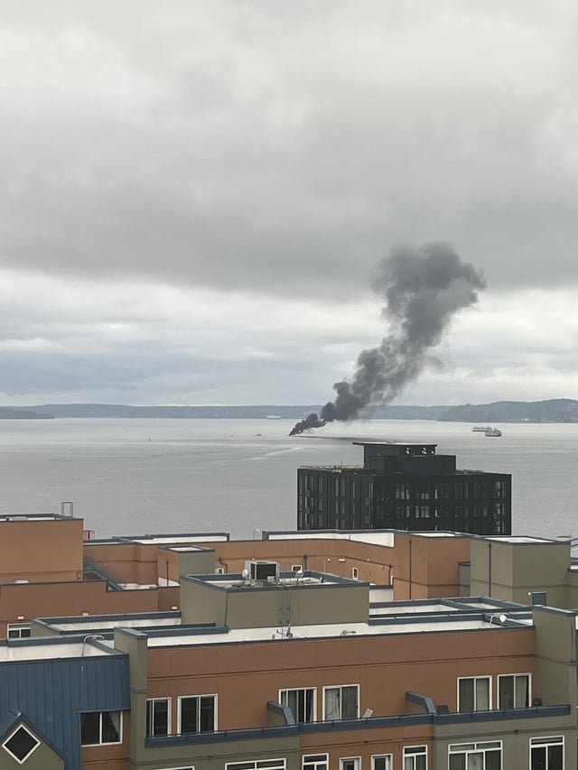 Ship on fire, anyone know what’s going on?