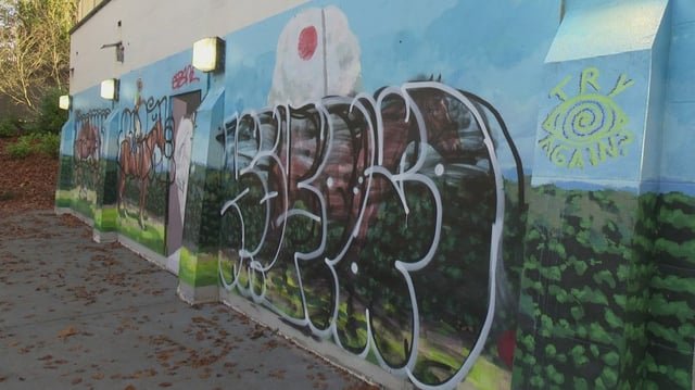 New park mural defaced