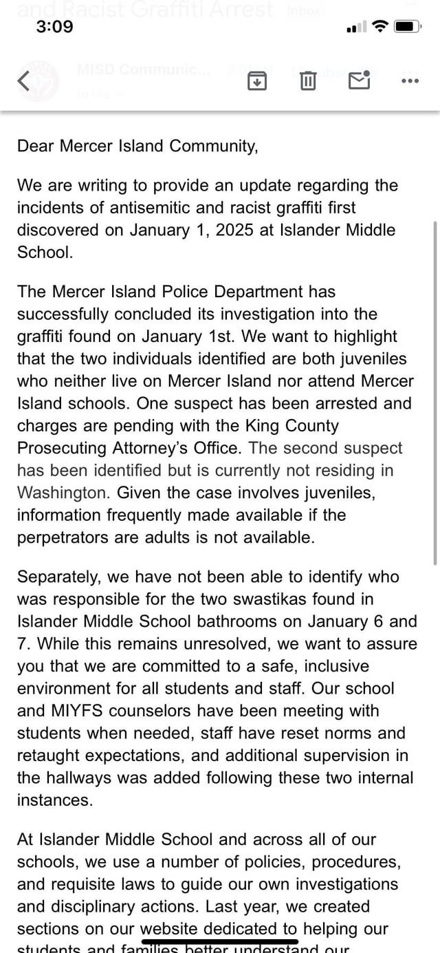 Mercer island middle school vandals arrested