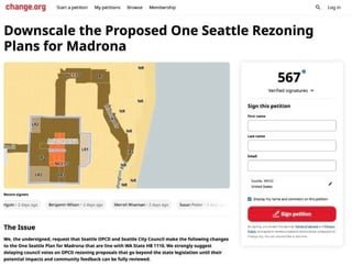 ‘Downscale the Proposed One Seattle Rezoning Plans for Madrona’ — How Hollingsworth’s office is handling neighborhood pushback on Seattle growth plan update