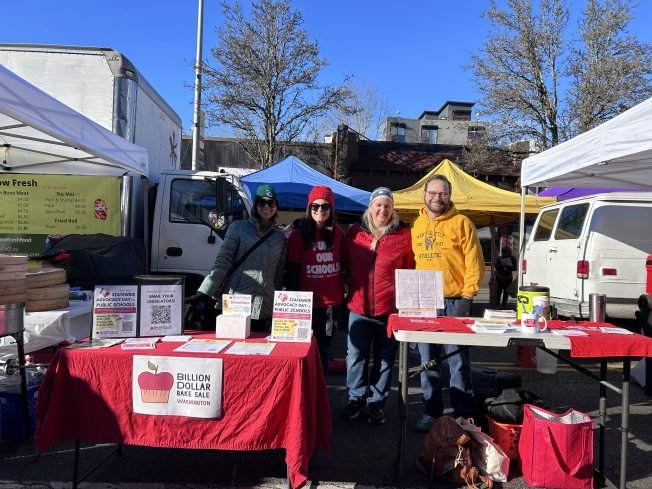 SCHOOL FUNDING: Billion-Dollar Bake Sale @ West Seattle Farmers Market; postcard-writing Tuesday; Advocacy Day in Olympia on Thursday