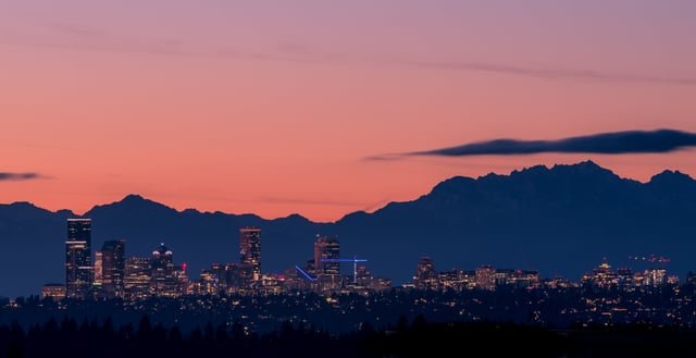 Seattle skyline from Bellevue (Jan 19)