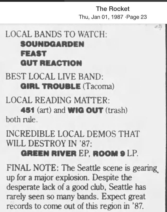 Did the Seattle scene ever end up exploding?