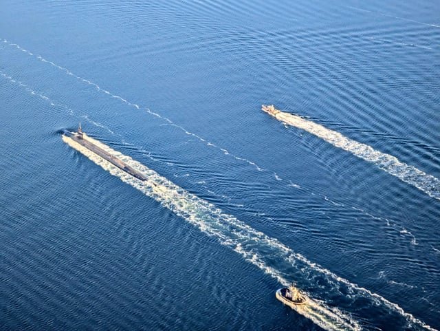 Spotted a submarine leaving the Bangor Base today!