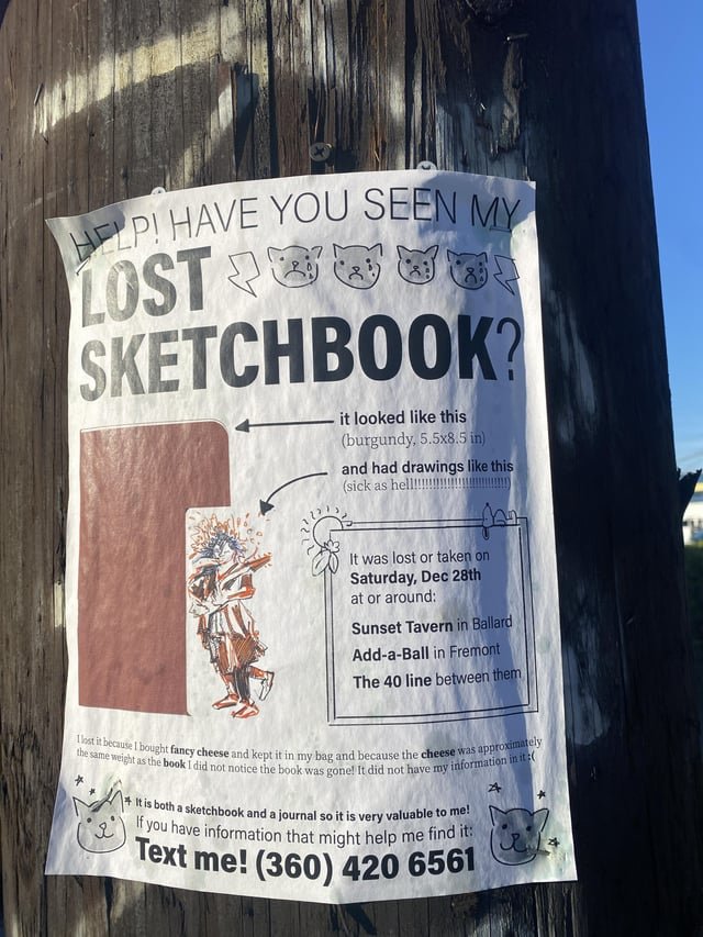 Please help my friend find their sketchbook
