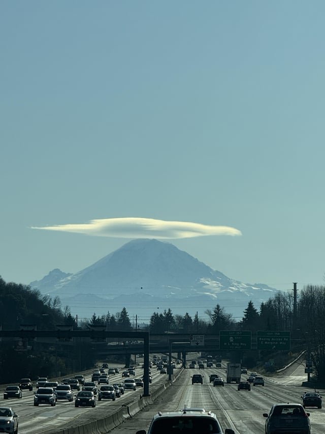 The Mountain is out and spotting a jaunty lenticular crown.