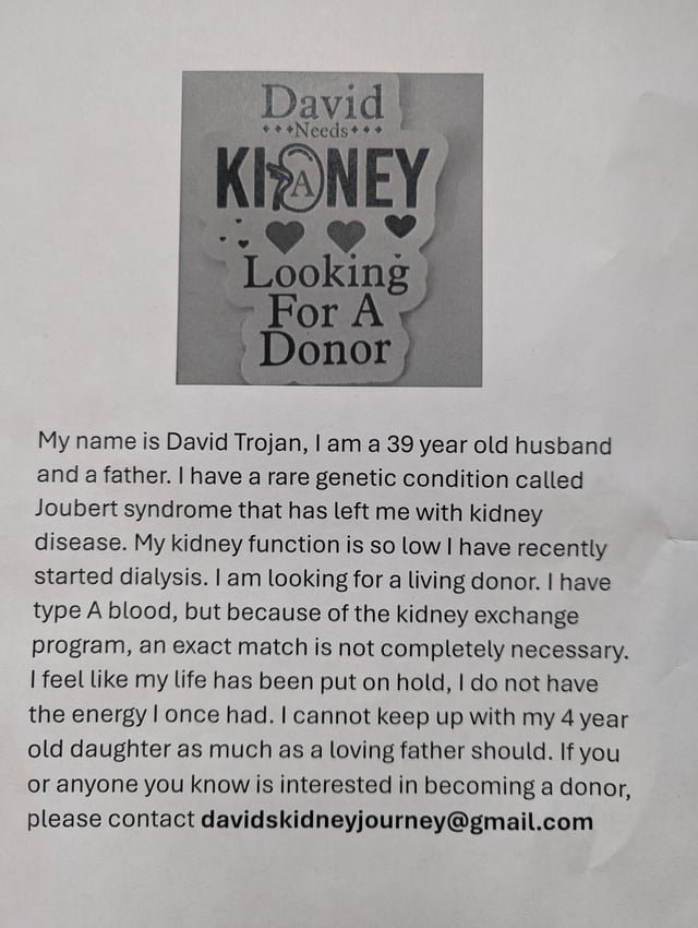 I need a kidney.