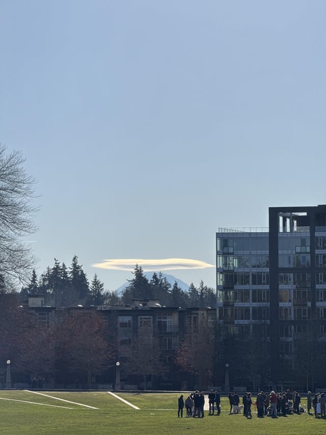 Lenticular cloud sighting at the downtown park