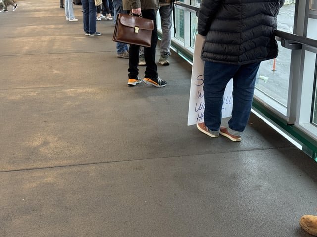 Lots of People Heading To The Federal Building