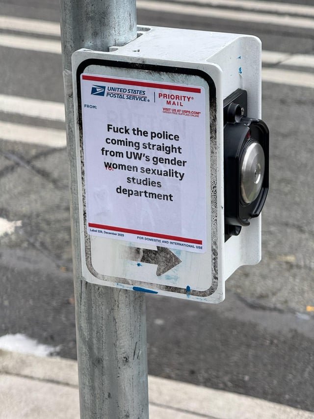 Seen on a traffic sign around SLU
