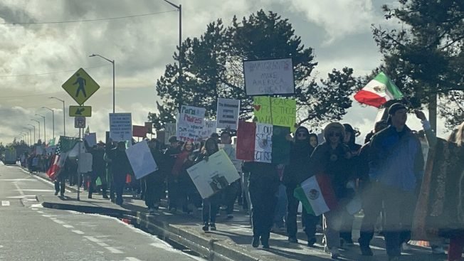 HAPPENING NOW: Protest march at Alki