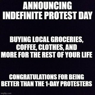 I’m making my own protest, with blackjacks and hookers