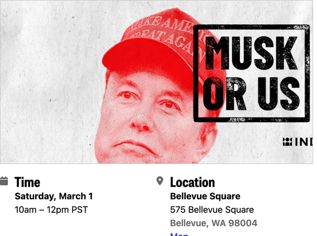 Musk Or US, Saturday protest