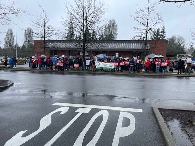 HAPPENING NOW: Post Office protest at Westwood Village