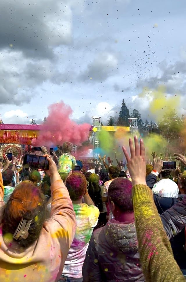 Holi event going at crossroad park today. So much fun