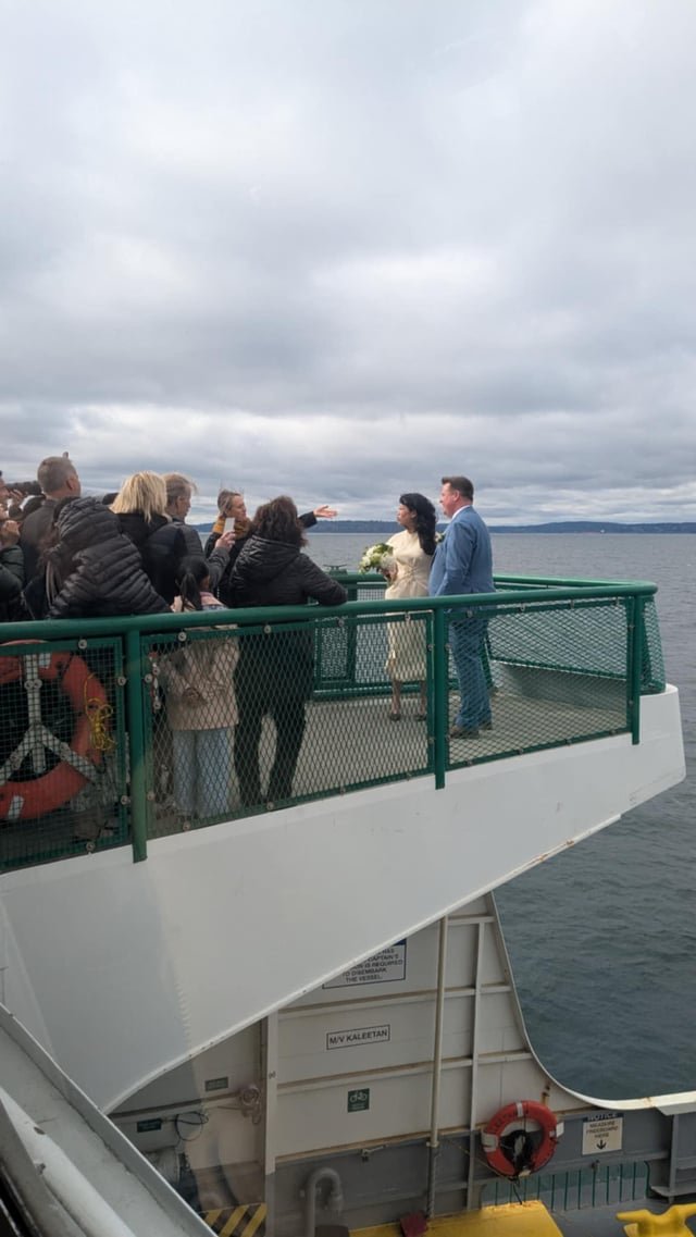 Wedding on the Bainbridge Ferry Today