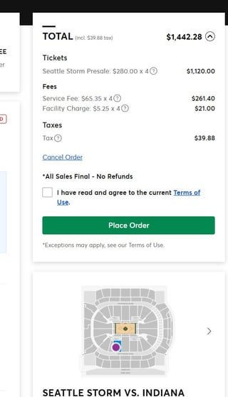 Ticketmaster is such a scam. Seattle Storm presale bait and switch.