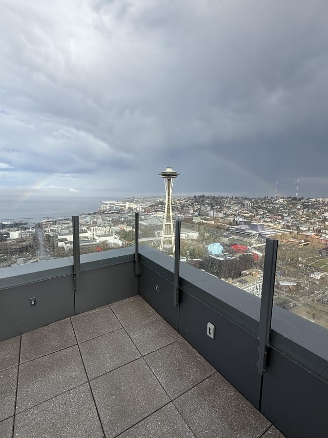 Rainbow over the needle