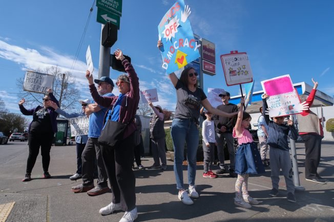 PHOTOS: ‘Hands Off’ West Seattle demonstration #2, in Admiral