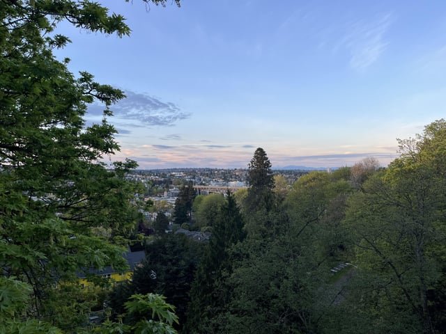Photos I took from the top and bottom of the Queen Anne bridge last week while biking around. I didn’t even have to rappel!