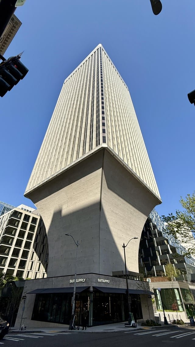 Name one of the last places you’d want to be during an earthquake. I’ll go first: Rainier Tower, Downtown Seattle