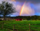 A brilliant spring rainbow tonight in the Sumner area