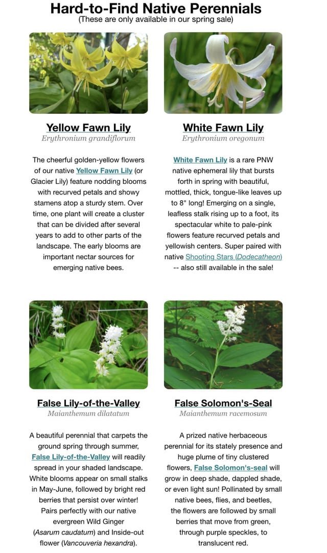 Local Native Plant Sale ends Sunday! (South Sound)