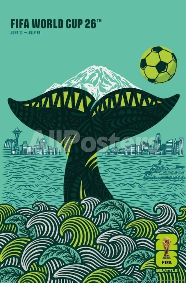 FIFA released host cities posters for upcoming world cups. Lumen field will be hosting some games.