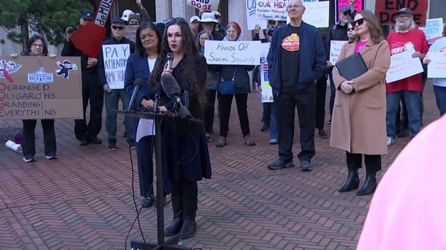Protesters rally against Trump Administration’s federal cuts, including Head Start office closure