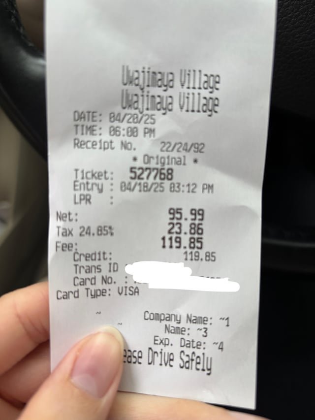 24.85% tax on garage parking