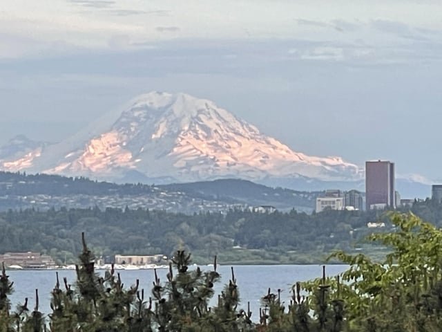 Reverse Rainier Sunset