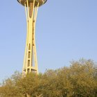 space needle from seattle center yesterday evening