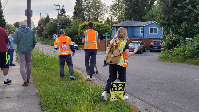 SDOT’s Highland Park walking tour reveals issues including oversized blocks, long-sought speed bumps