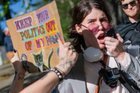 Christofascists, cops and counter protesters, May 27, Seattle City Hall