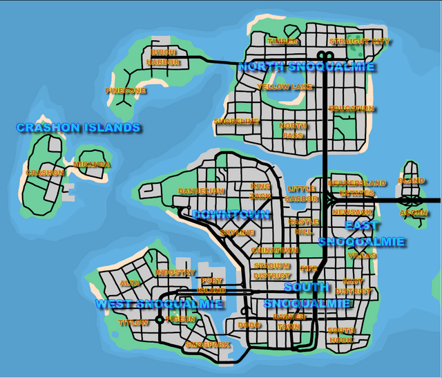 GTA-ified Seattle’s Map.