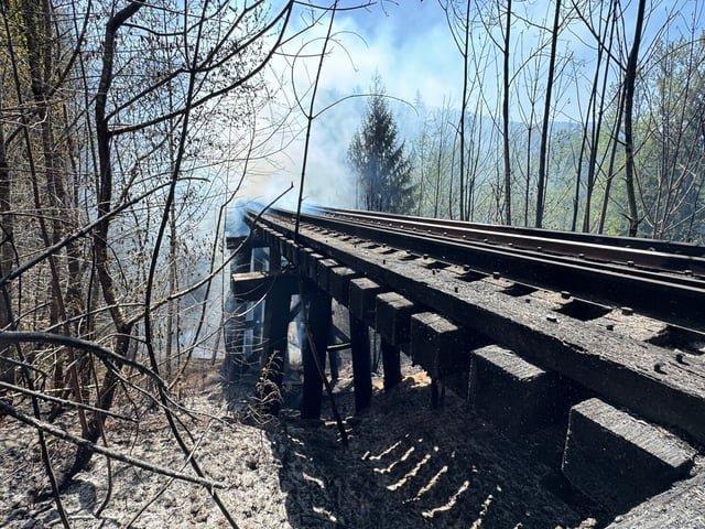 Fire destroys Mt. Rainier Scenic Railroad trestle