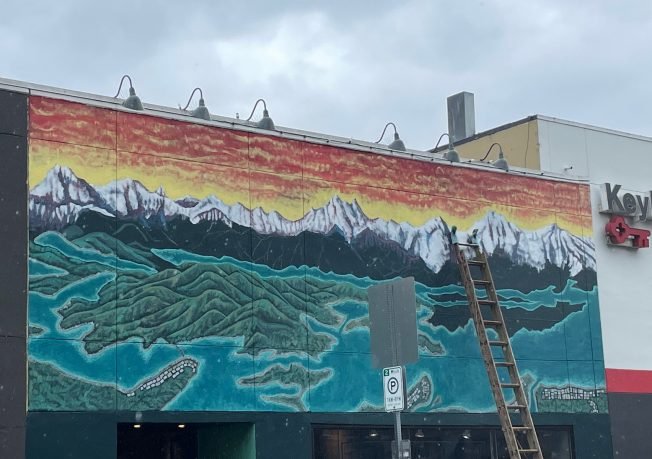 WEST SEATTLE ART: Emerald Water Anglers mural progress