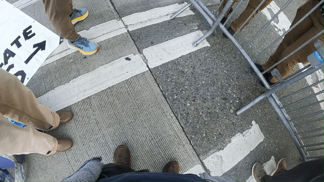 cops say I cannot fly drone over the empty street next to the Pursuit Church rally, even while the church is flying their own drones over their crowd