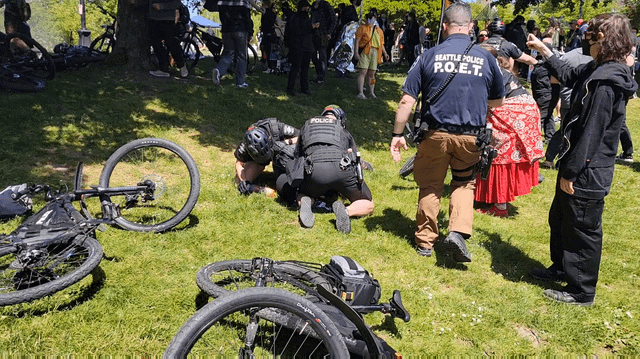 Police brutality at counter protest at Cal Anderson Park 5/24