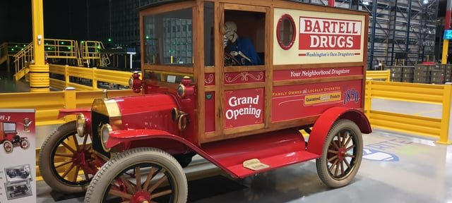 Bartell Drugs Model T. Sharing photos before Bartell Drugs goes out of business due to Rite Aid Bankruptcy. Was used by Bartell Drugs for special events.