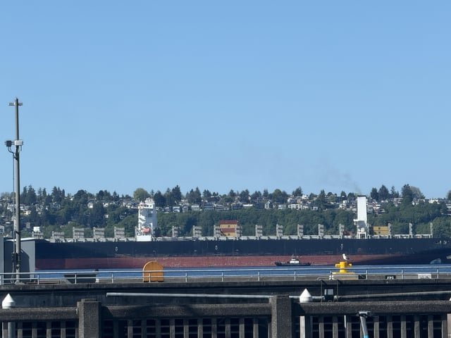 Only six containers on the entire ship…