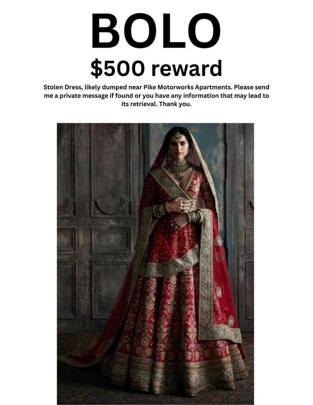 Stolen Wedding Dress, Wedding in a Week, Please Help