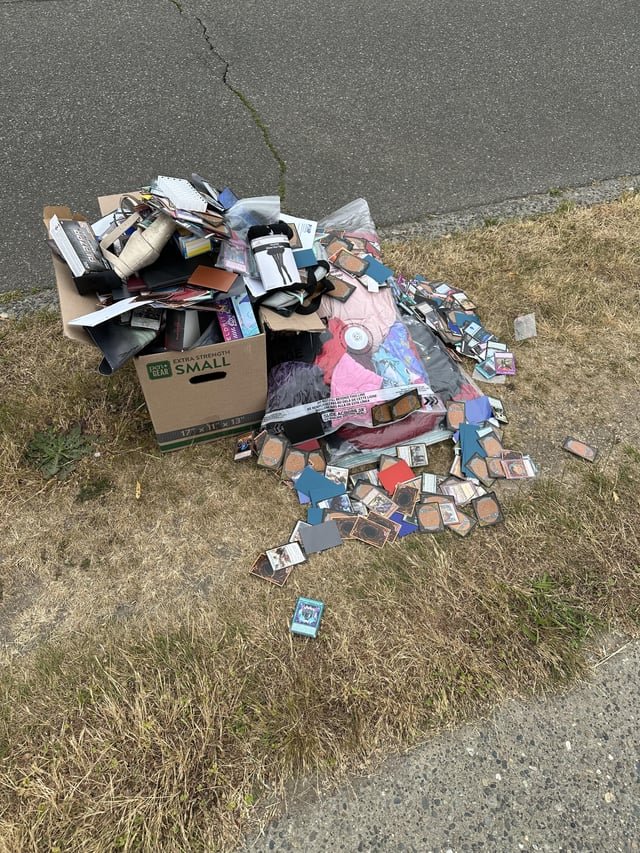 Free(?) Magic cards on Magnolia Blvd W just after the bridge