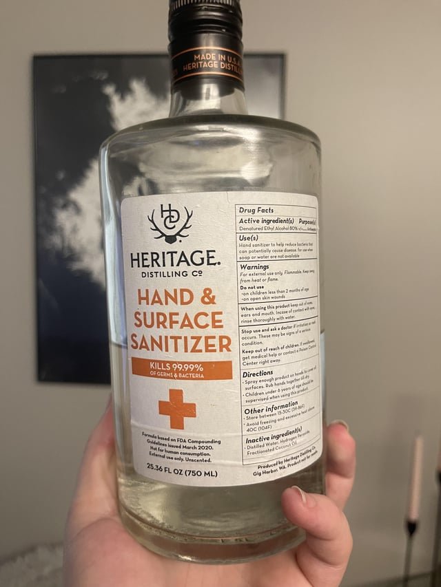 Who remembers heritage distilling making hand sanitizer during Covid?