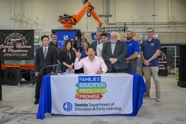 ELECTION 2025: Mayor signs FEPP levy expansion/renewal at South Seattle College’s satellite campus