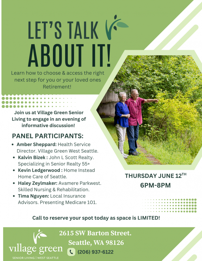 Stay home? Move out? Get help? Learn about retirement-living options at Thursday discussion in West Seattle