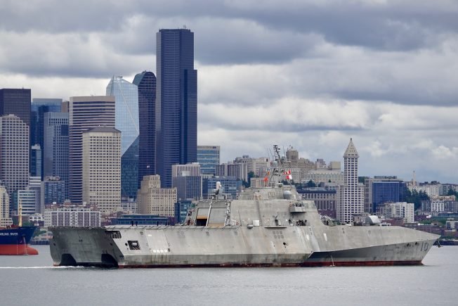 SEEN OFF WEST SEATTLE: USS Gabrielle Giffords, headed for Vigor